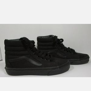 Vans All Black Canvas Sk8 Hi Shoes Unisex High Top